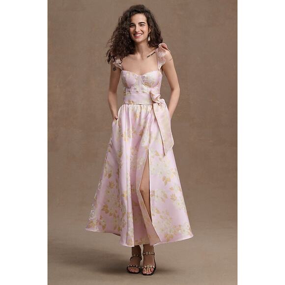 Anthropologie V. Chapman The Vera Dress in Gold Baroque Floral - Picture 1 of 16